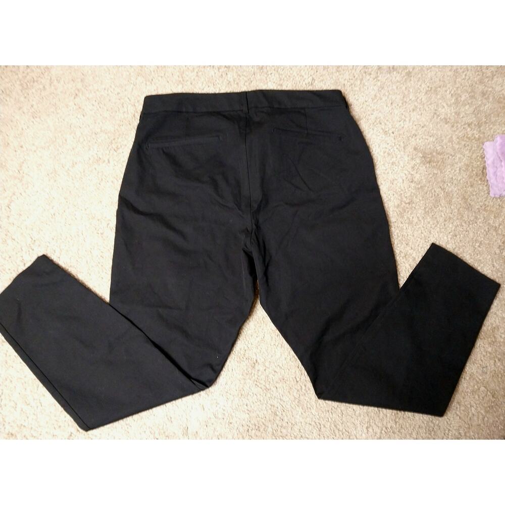Old Navy Black Stretch Pants Women's 18 Cotton Blend Slim Straight Dress Work